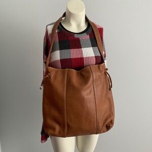 Donald J Pliner leather tan bag.